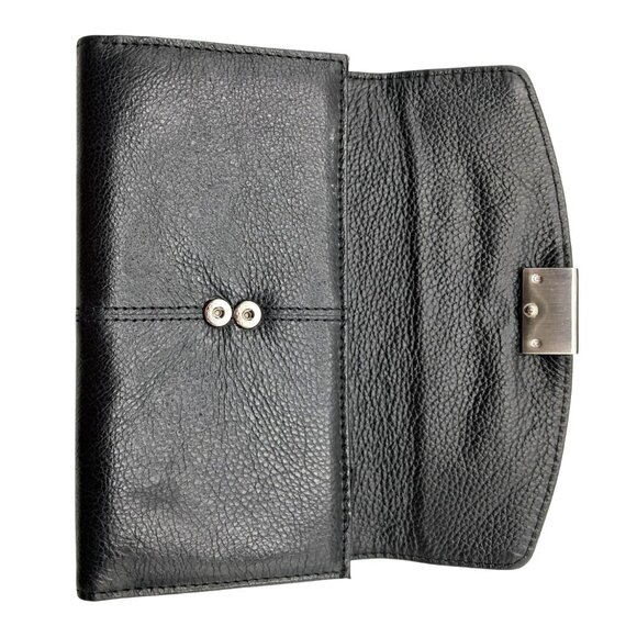 Kenneth Cole Reaction Wallet Black Pebbled Leather Tri Fold In Box - Picture 5 of 9